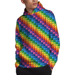 Colorful Plastic Building Blocks Print Pullover Hoodie