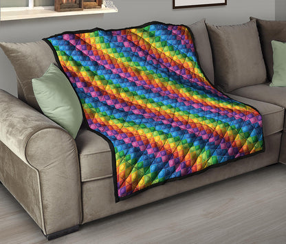 Colorful Plastic Building Blocks Print Quilt