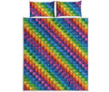 Colorful Plastic Building Blocks Print Quilt Bed Set