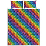 Colorful Plastic Building Blocks Print Quilt Bed Set