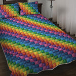 Colorful Plastic Building Blocks Print Quilt Bed Set