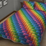 Colorful Plastic Building Blocks Print Quilt Bed Set