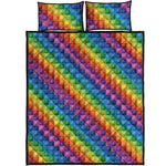 Colorful Plastic Building Blocks Print Quilt Bed Set