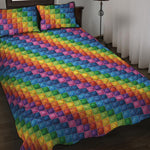 Colorful Plastic Building Blocks Print Quilt Bed Set