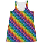 Colorful Plastic Building Blocks Print Women's Racerback Tank Top