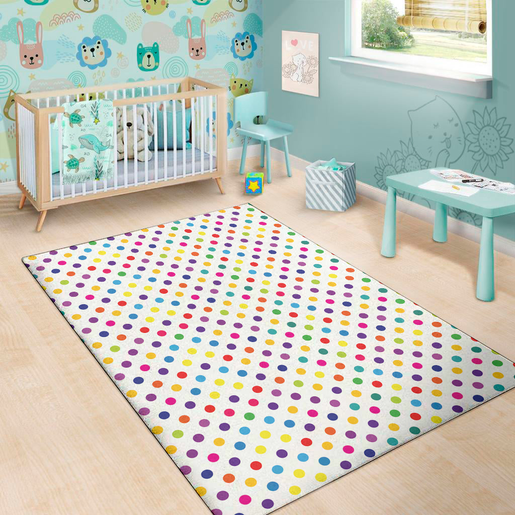 Colorful Polka Dot Pattern Print Area Rug