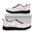 Colorful Polka Dot Pattern Print Black Running Shoes