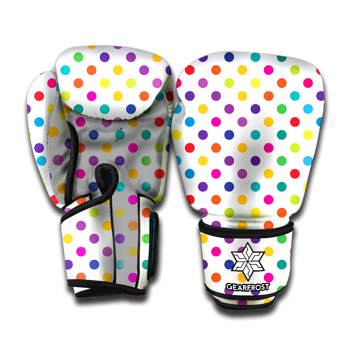 Colorful Polka Dot Pattern Print Boxing Gloves