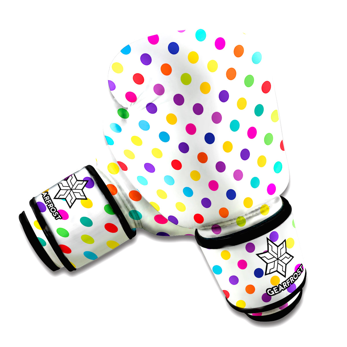 Colorful Polka Dot Pattern Print Boxing Gloves