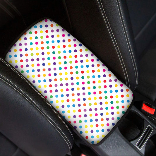 Colorful Polka Dot Pattern Print Car Center Console Cover