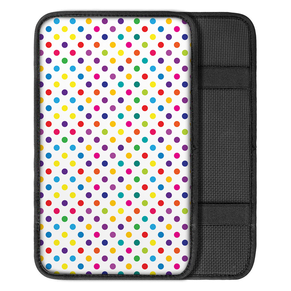 Colorful Polka Dot Pattern Print Car Center Console Cover