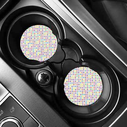 Colorful Polka Dot Pattern Print Car Coasters
