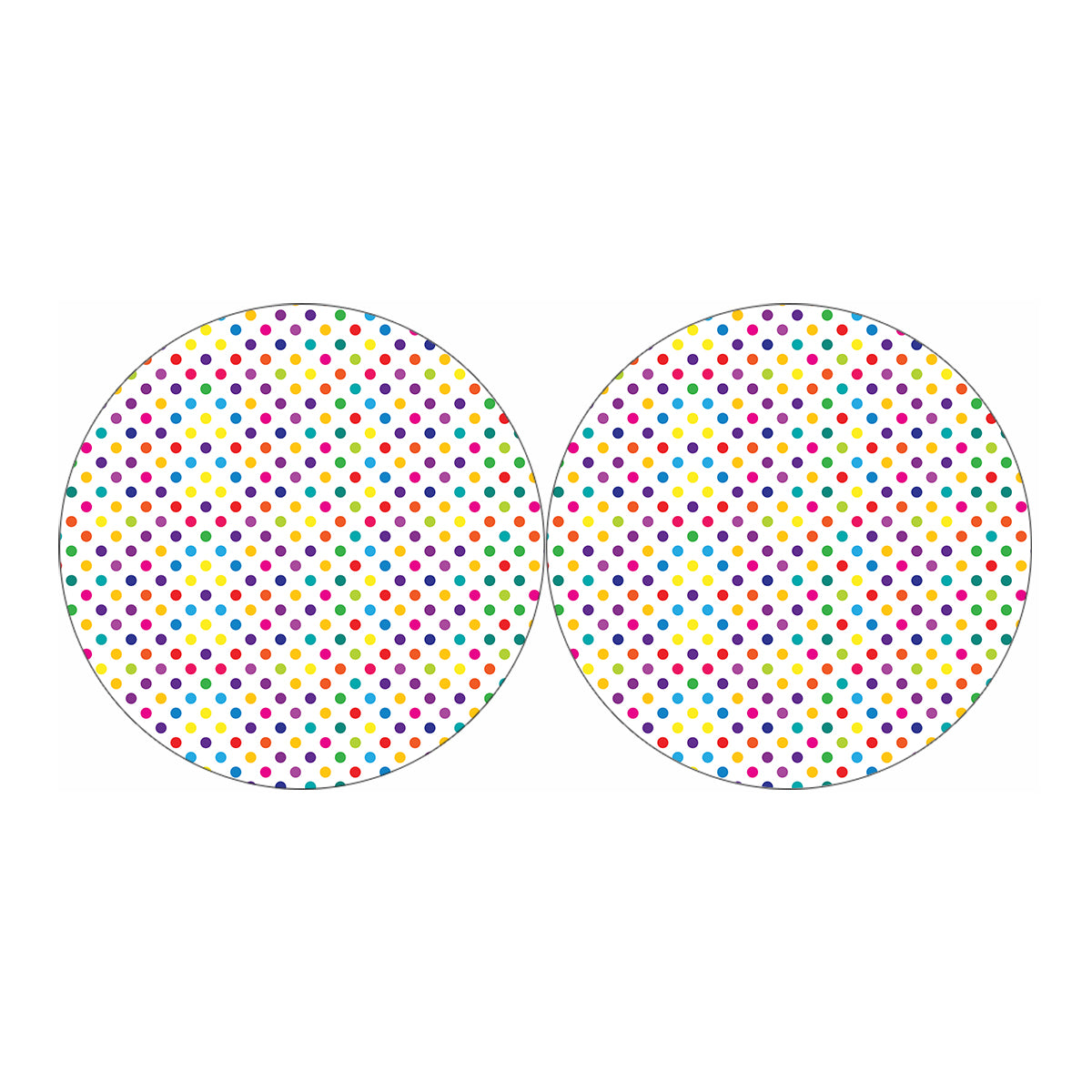 Colorful Polka Dot Pattern Print Car Coasters