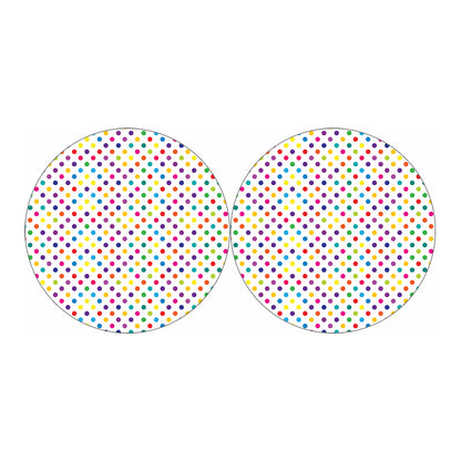 Colorful Polka Dot Pattern Print Car Coasters