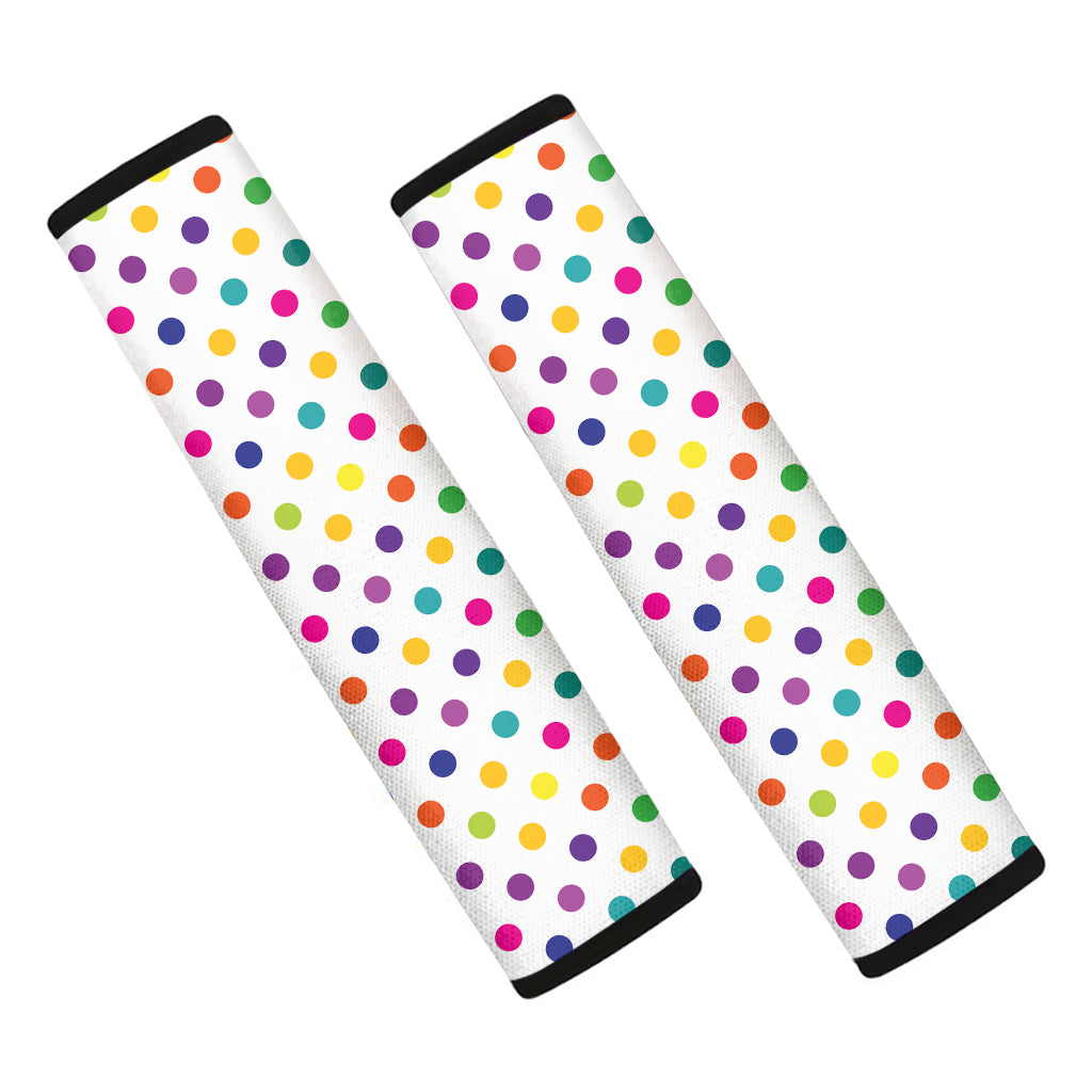 Colorful Polka Dot Pattern Print Car Seat Belt Covers