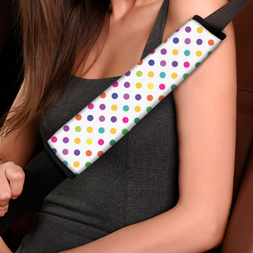 Colorful Polka Dot Pattern Print Car Seat Belt Covers