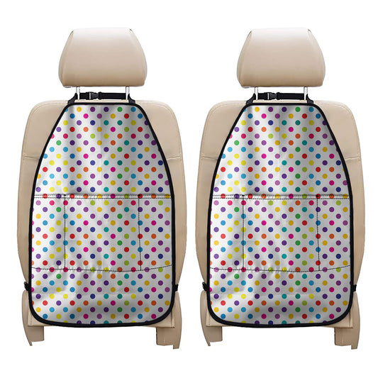 Colorful Polka Dot Pattern Print Car Seat Organizers
