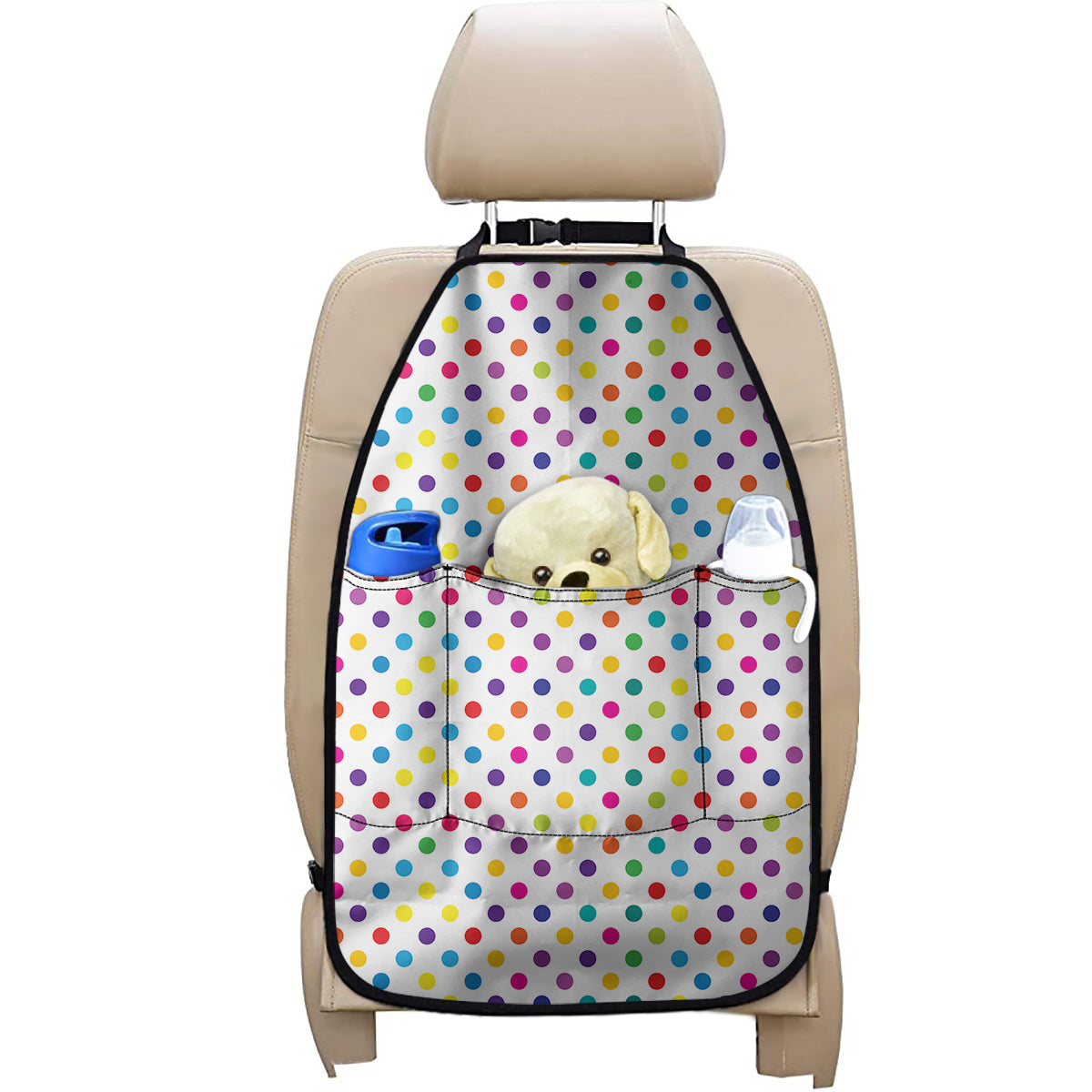 Colorful Polka Dot Pattern Print Car Seat Organizers