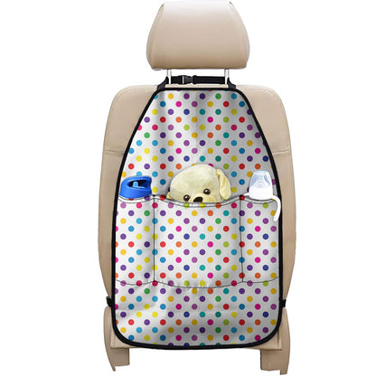 Colorful Polka Dot Pattern Print Car Seat Organizers