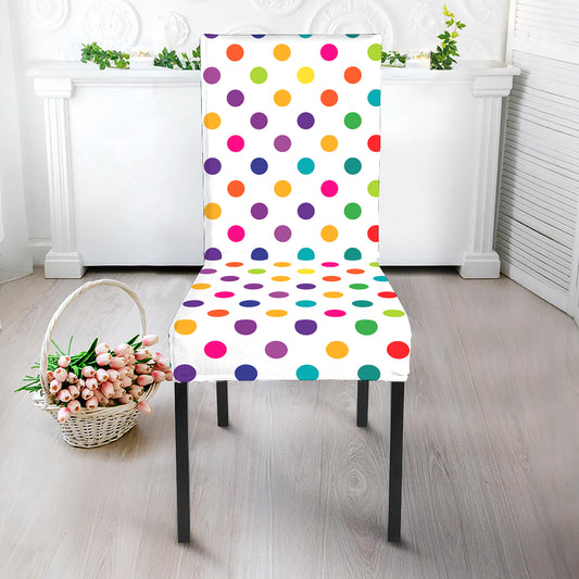 Colorful Polka Dot Pattern Print Dining Chair Slipcover