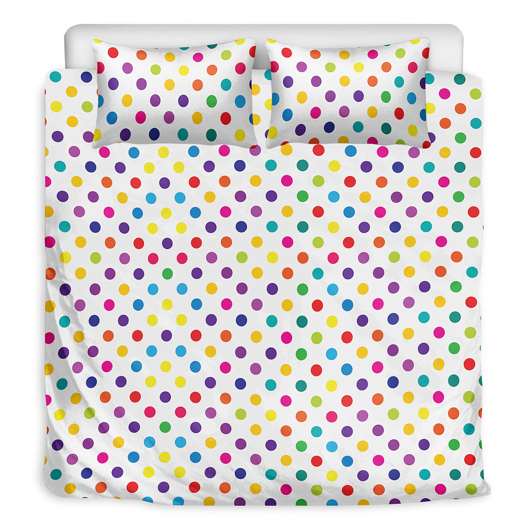 Colorful Polka Dot Pattern Print Duvet Cover Bedding Set