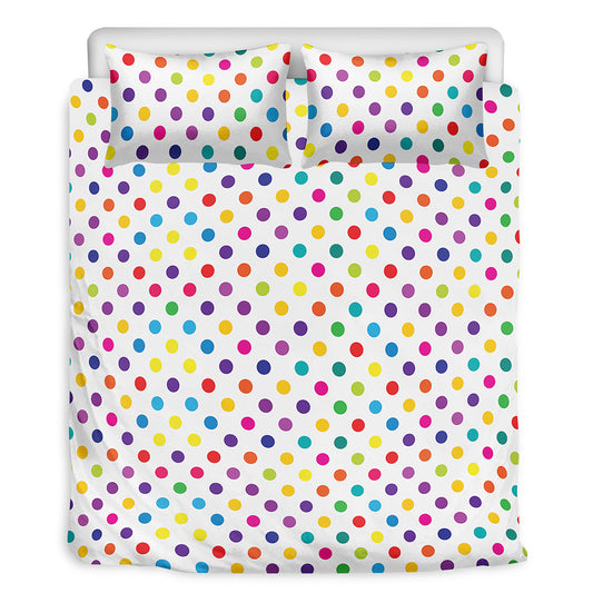 Colorful Polka Dot Pattern Print Duvet Cover Bedding Set