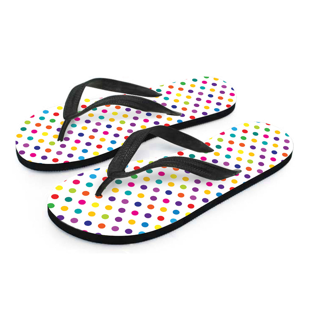 Colorful Polka Dot Pattern Print Flip Flops