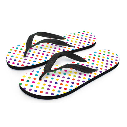 Colorful Polka Dot Pattern Print Flip Flops