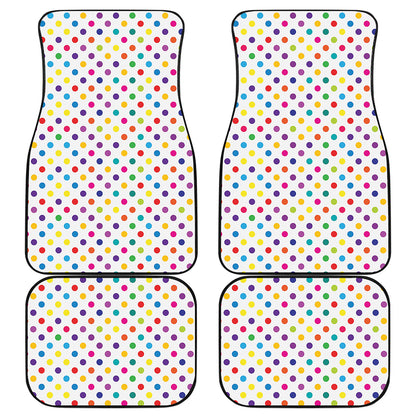 Colorful Polka Dot Pattern Print Front and Back Car Floor Mats
