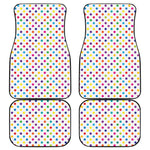 Colorful Polka Dot Pattern Print Front and Back Car Floor Mats
