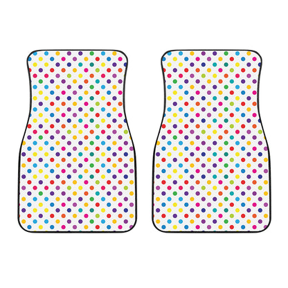 Colorful Polka Dot Pattern Print Front Car Floor Mats