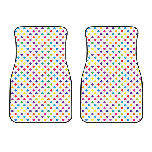 Colorful Polka Dot Pattern Print Front Car Floor Mats