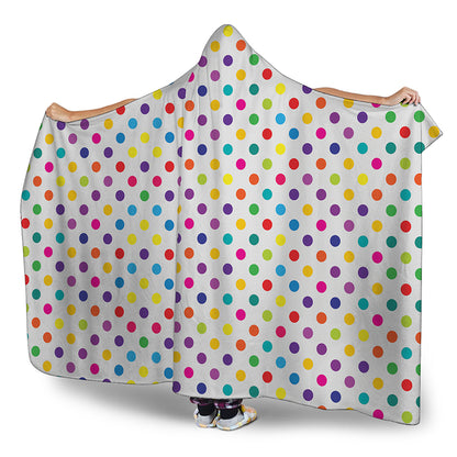 Colorful Polka Dot Pattern Print Hooded Blanket