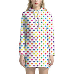Colorful Polka Dot Pattern Print Hoodie Dress