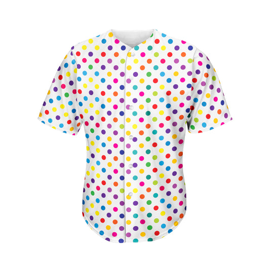 Colorful Polka Dot Pattern Print Men's Baseball Jersey