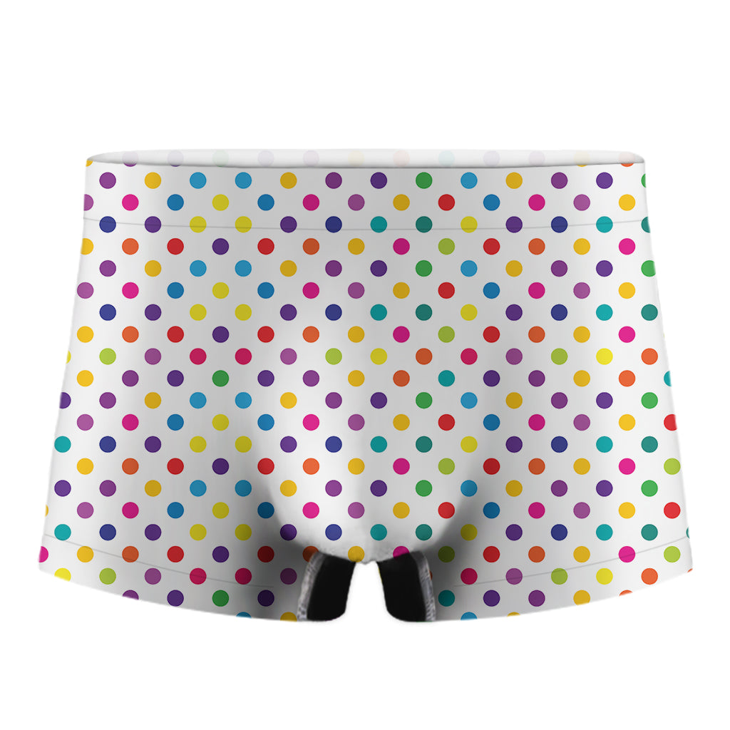 Colorful Polka Dot Pattern Print Men's Boxer Briefs