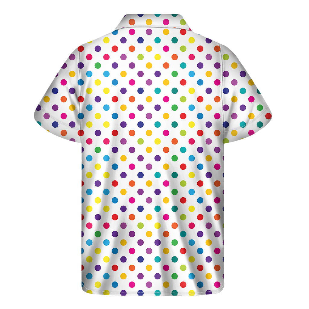 Colorful Polka Dot Pattern Print Men's Short Sleeve Shirt
