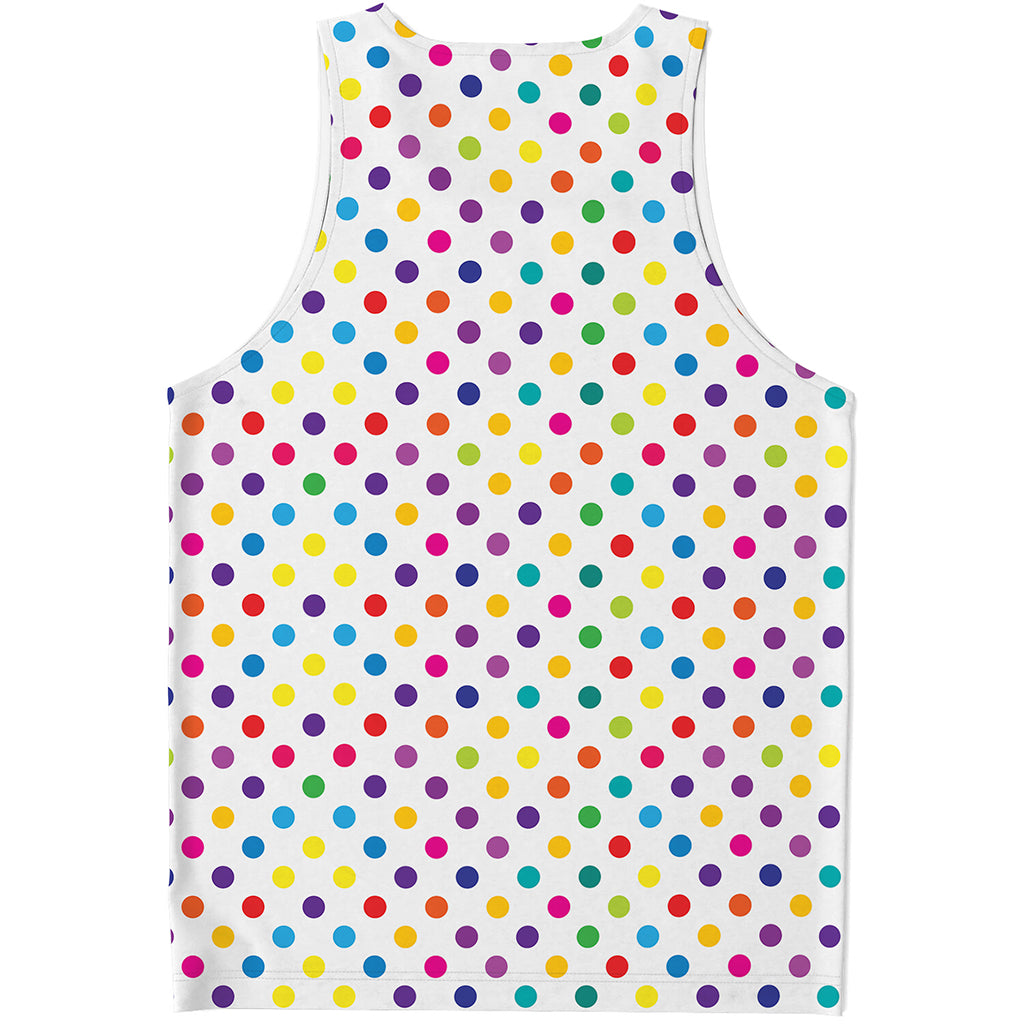 Colorful Polka Dot Pattern Print Men's Tank Top