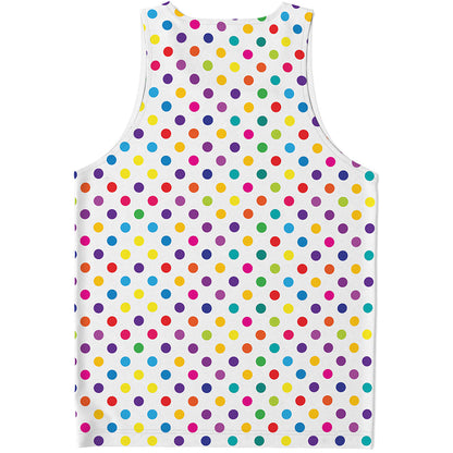 Colorful Polka Dot Pattern Print Men's Tank Top