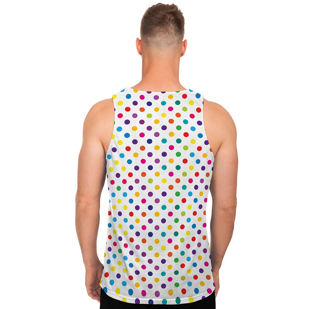 Colorful Polka Dot Pattern Print Men's Tank Top