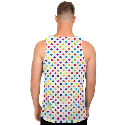 Colorful Polka Dot Pattern Print Men's Tank Top
