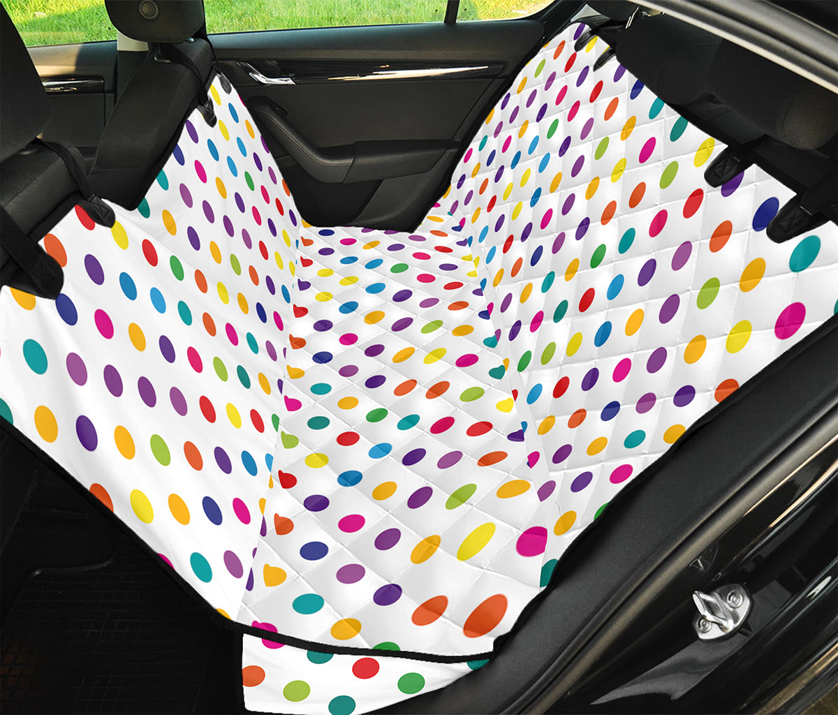 Colorful Polka Dot Pattern Print Pet Car Back Seat Cover
