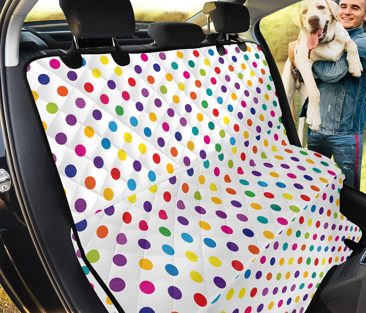 Colorful Polka Dot Pattern Print Pet Car Back Seat Cover
