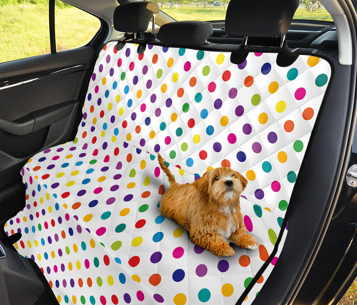 Colorful Polka Dot Pattern Print Pet Car Back Seat Cover