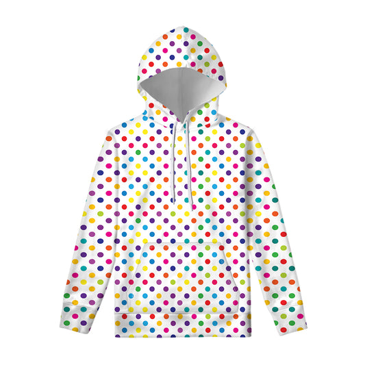 Colorful Polka Dot Pattern Print Pullover Hoodie