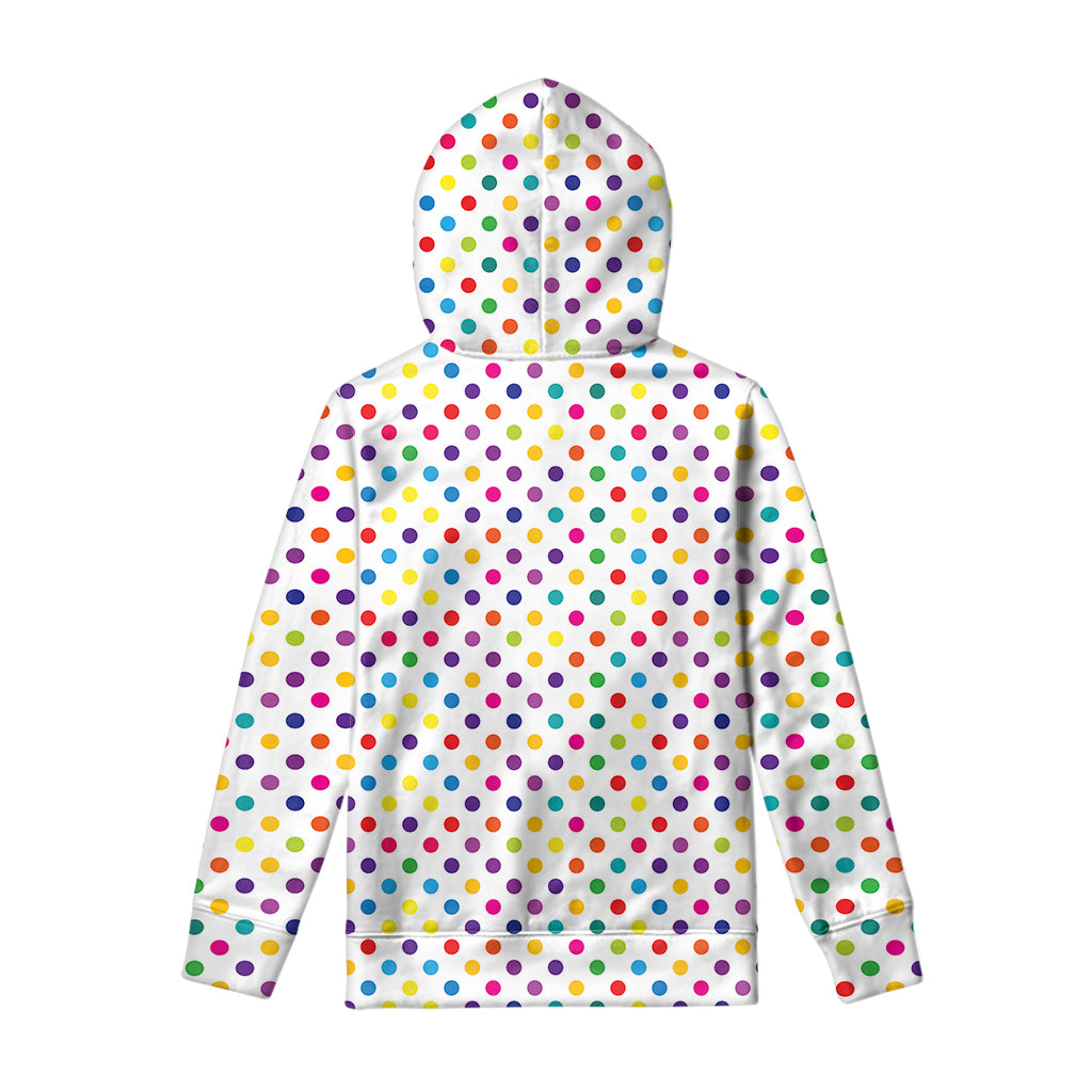 Colorful Polka Dot Pattern Print Pullover Hoodie