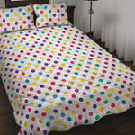 Colorful Polka Dot Pattern Print Quilt Bed Set