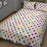Colorful Polka Dot Pattern Print Quilt Bed Set