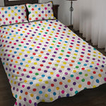 Colorful Polka Dot Pattern Print Quilt Bed Set