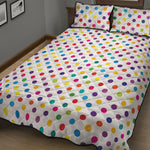 Colorful Polka Dot Pattern Print Quilt Bed Set
